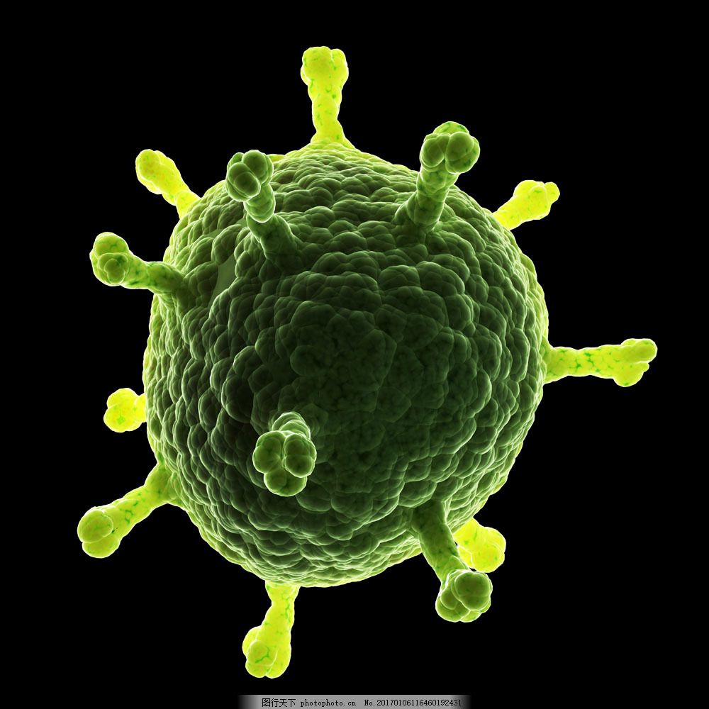 绿色球状生物细菌图片