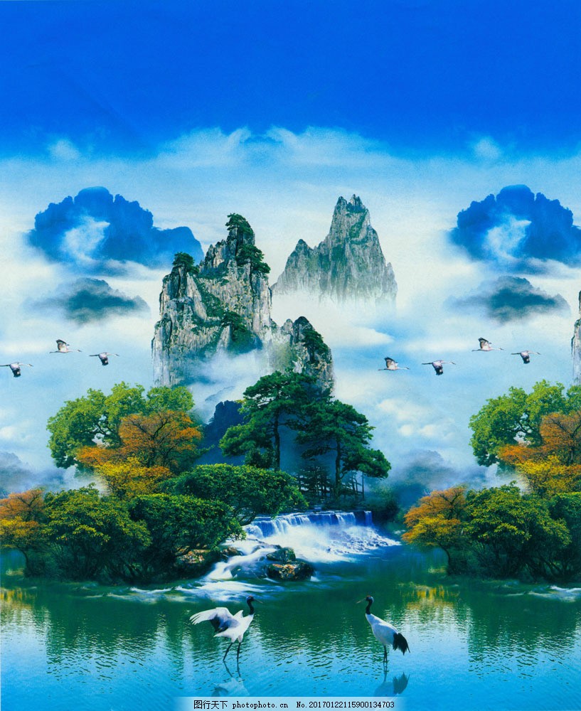 山水风景油画图片 山水风景油画 山水风景 风景油画 山水风景图 九鱼