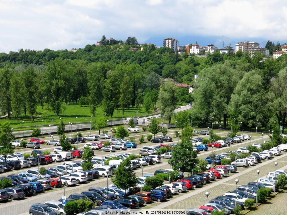 树林间的停车场图片