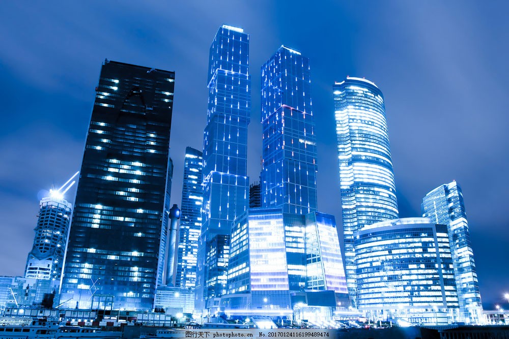 夜晚的高楼 夜晚的高楼图片素材 天空 建筑物 灯光 城市风光 环境家居