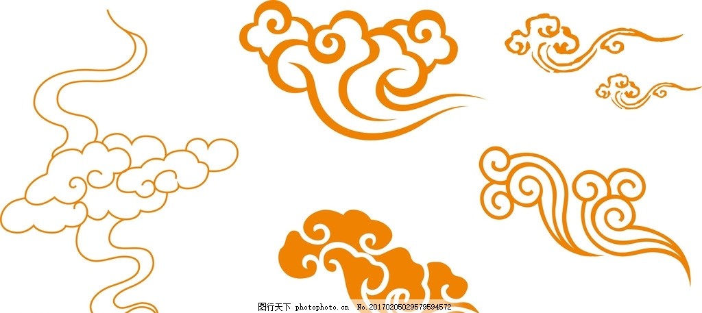 祥云 云朵 底纹 封面设计 云纹矢量素材 条纹线条 海浪 古典云纹