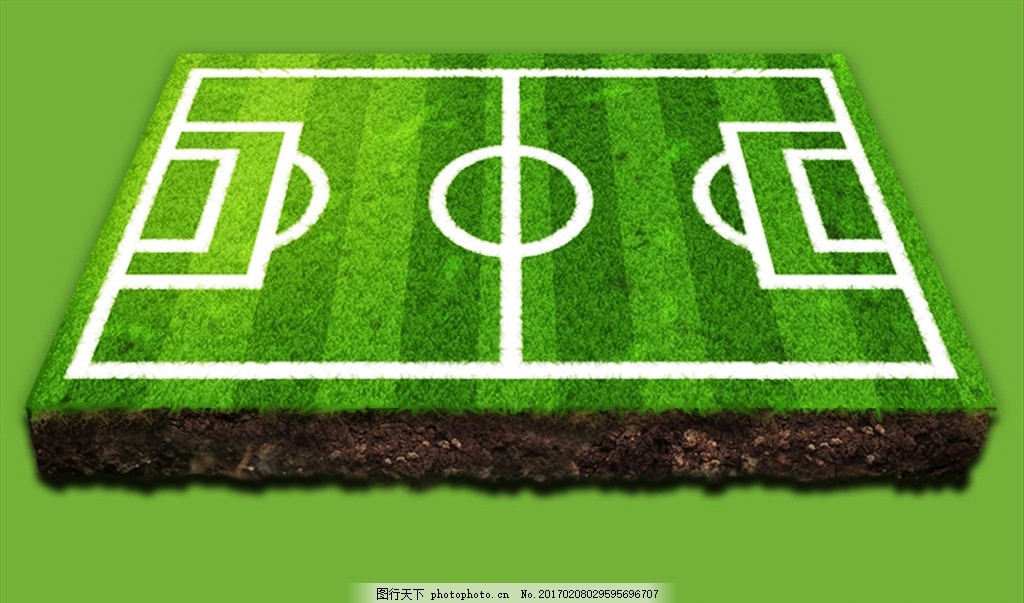 立体足球场,合成 草地 球赛 足球场素材-图行天