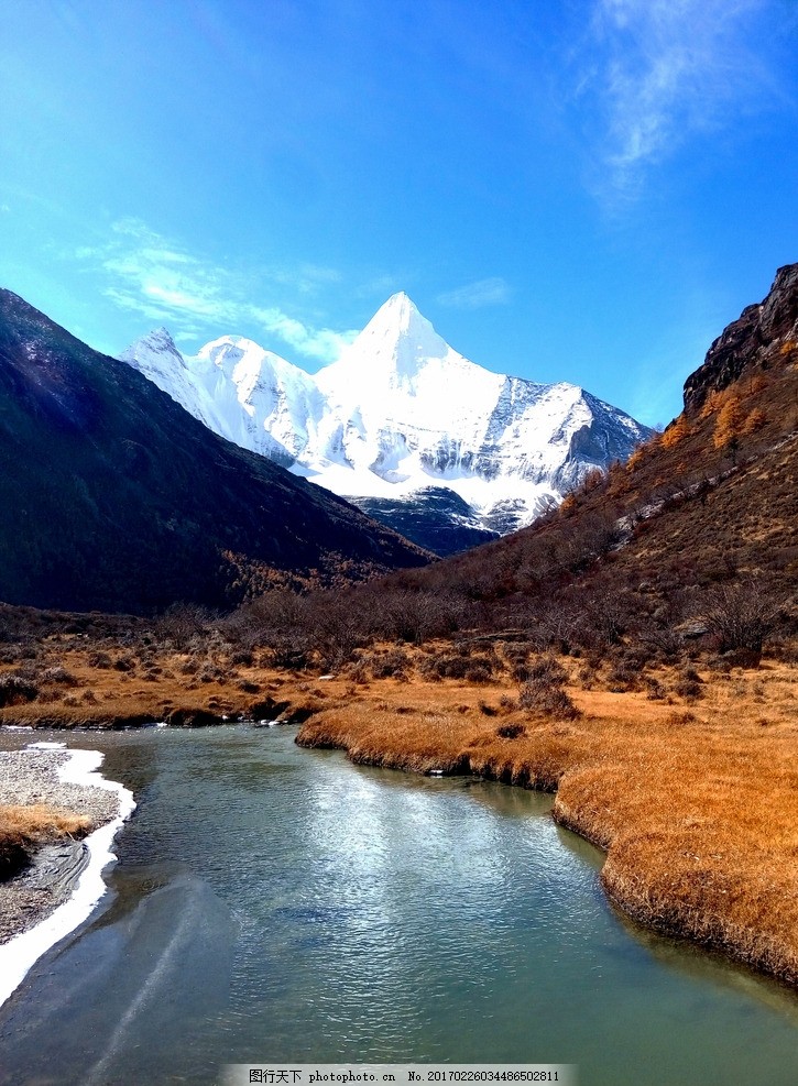 西藏风光 藏区 雪山 河流 摄影 自然风景山水田园
