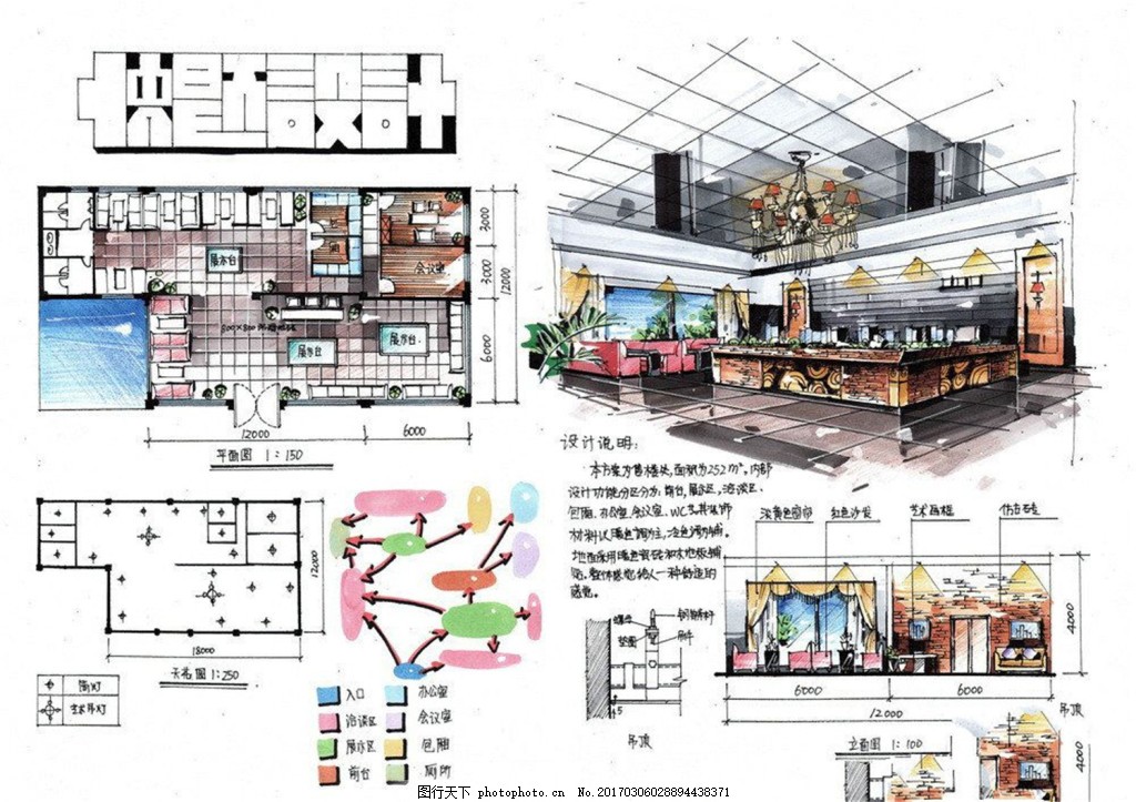 快题设计餐厅效果图