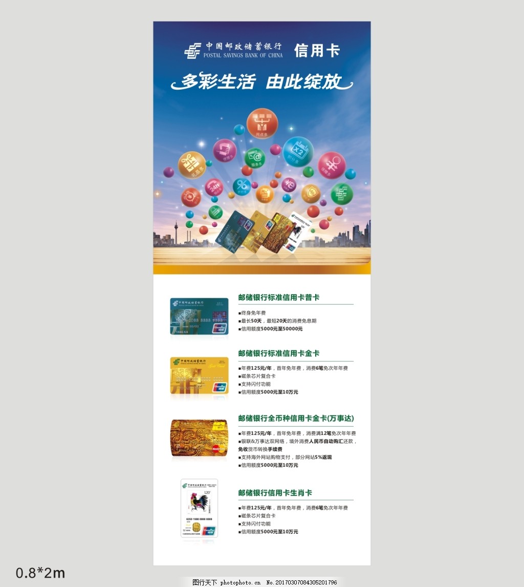 邮政储蓄银行信用卡介绍展架图片