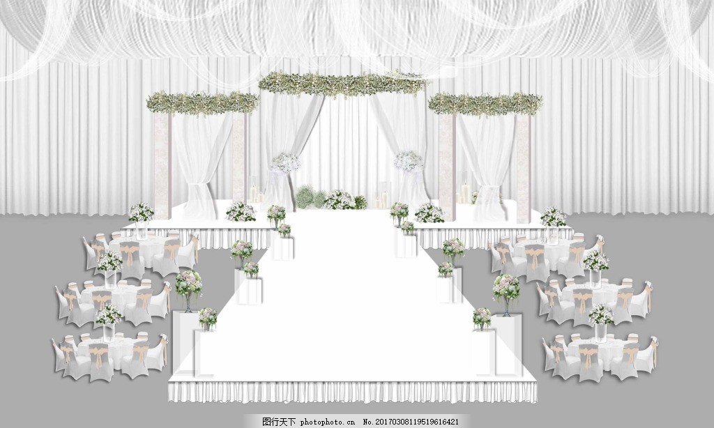 白色韩式婚礼婚礼效果图白色韩式婚礼图片