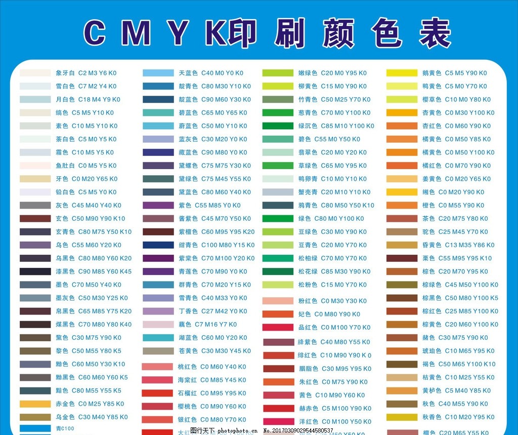 cmyk颜色表_cmyk颜色表色卡对照表_cmyk颜色表大全 - GUIDE信息网