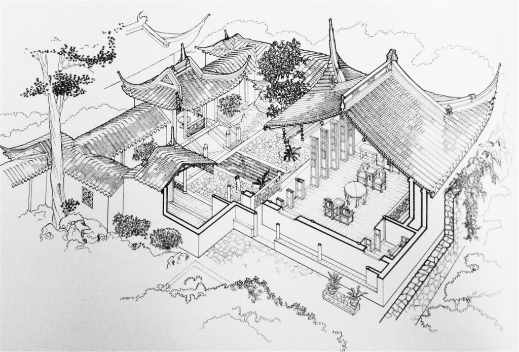 城堡 建筑施工图 建筑平面图 欧式建筑 建筑效果图 手绘施工图 中式建