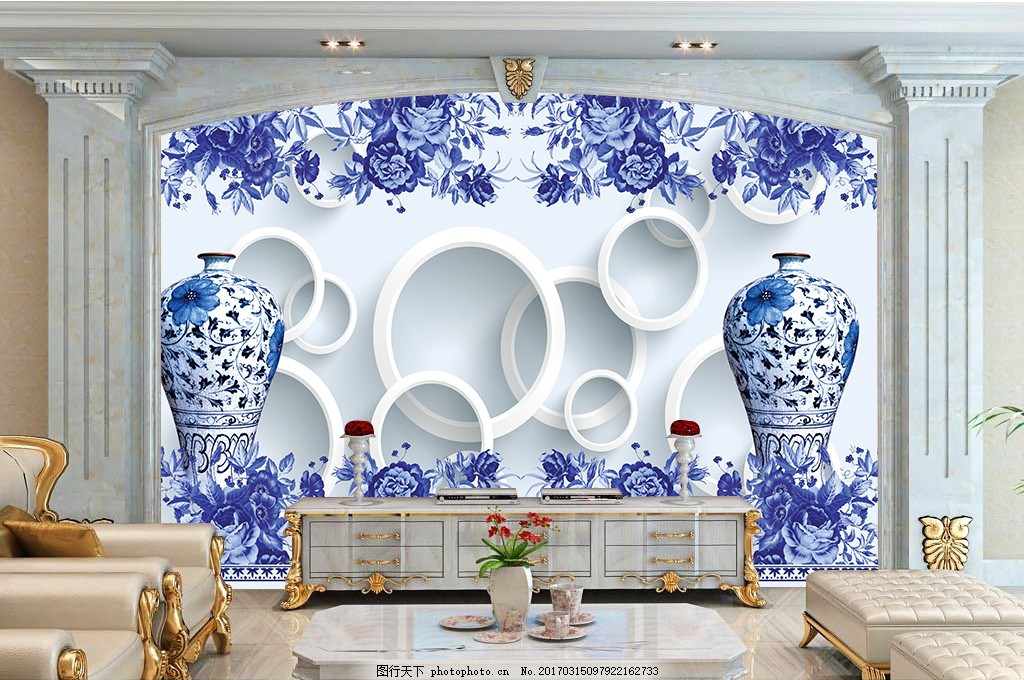 青花瓷背景墙,壁纸 风景 高分辨率图片 高清大图