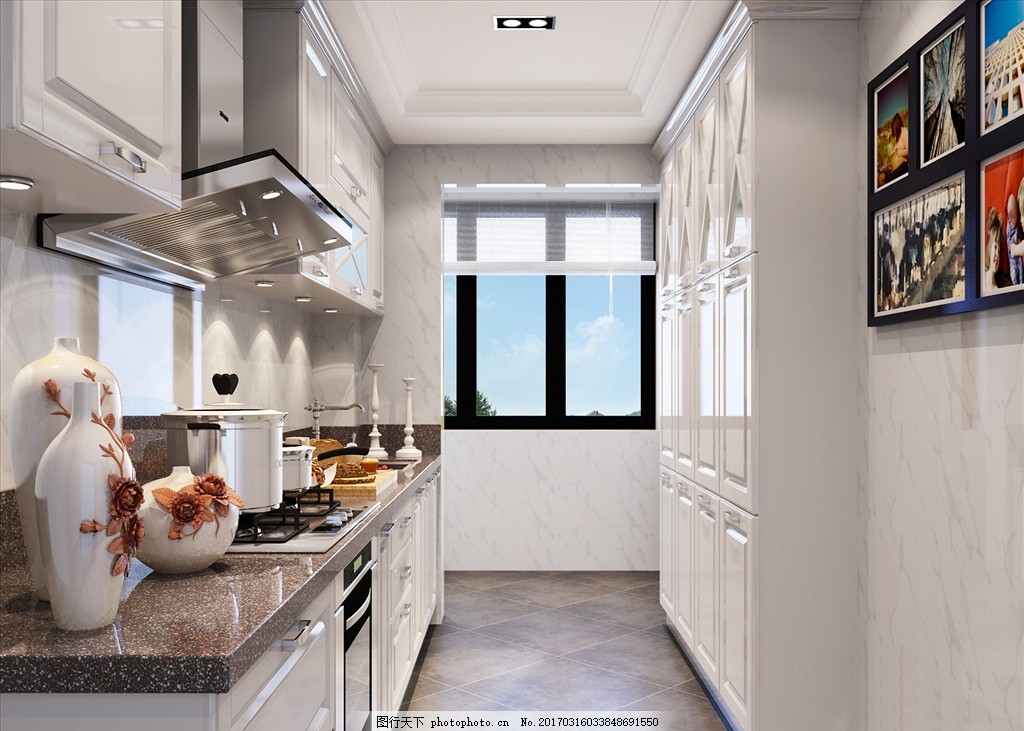 美式浅色厨房,橱柜 实木 效果图 装修 装饰 做饭