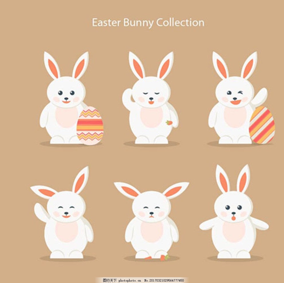快乐复活节卡通兔子