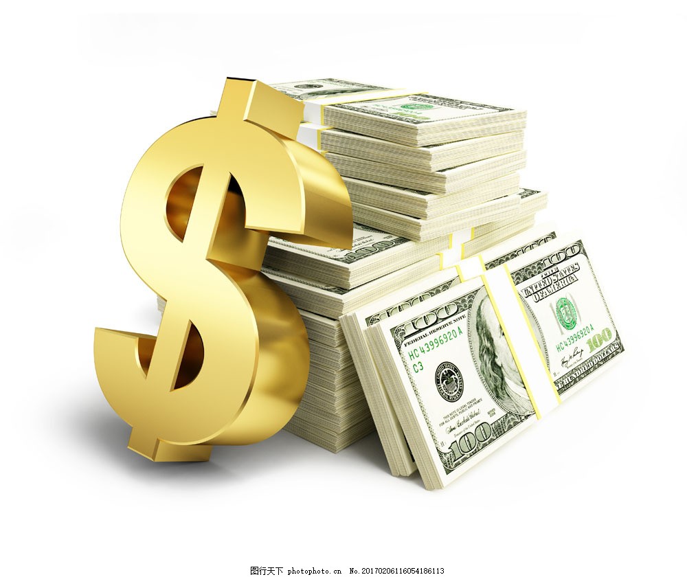 美元符号与一堆美元图片_理财投资_金融科技-图行天下素材网